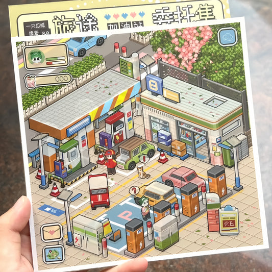 Stopover Collection 3D Sticker | 2 Cute Miniature Scenes