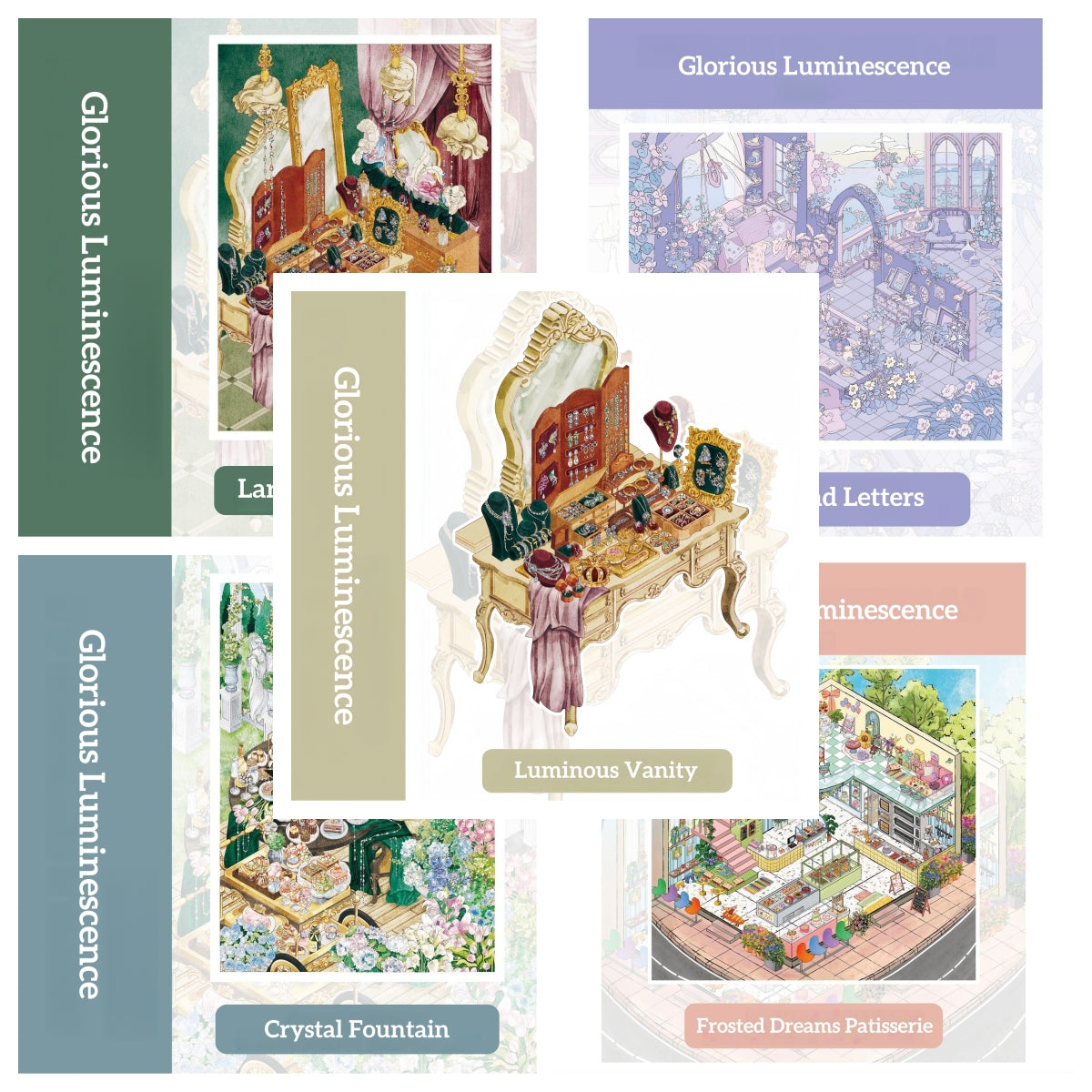 Glorious Luminescence 3D Sticker | 5 Cute Miniature Scenes