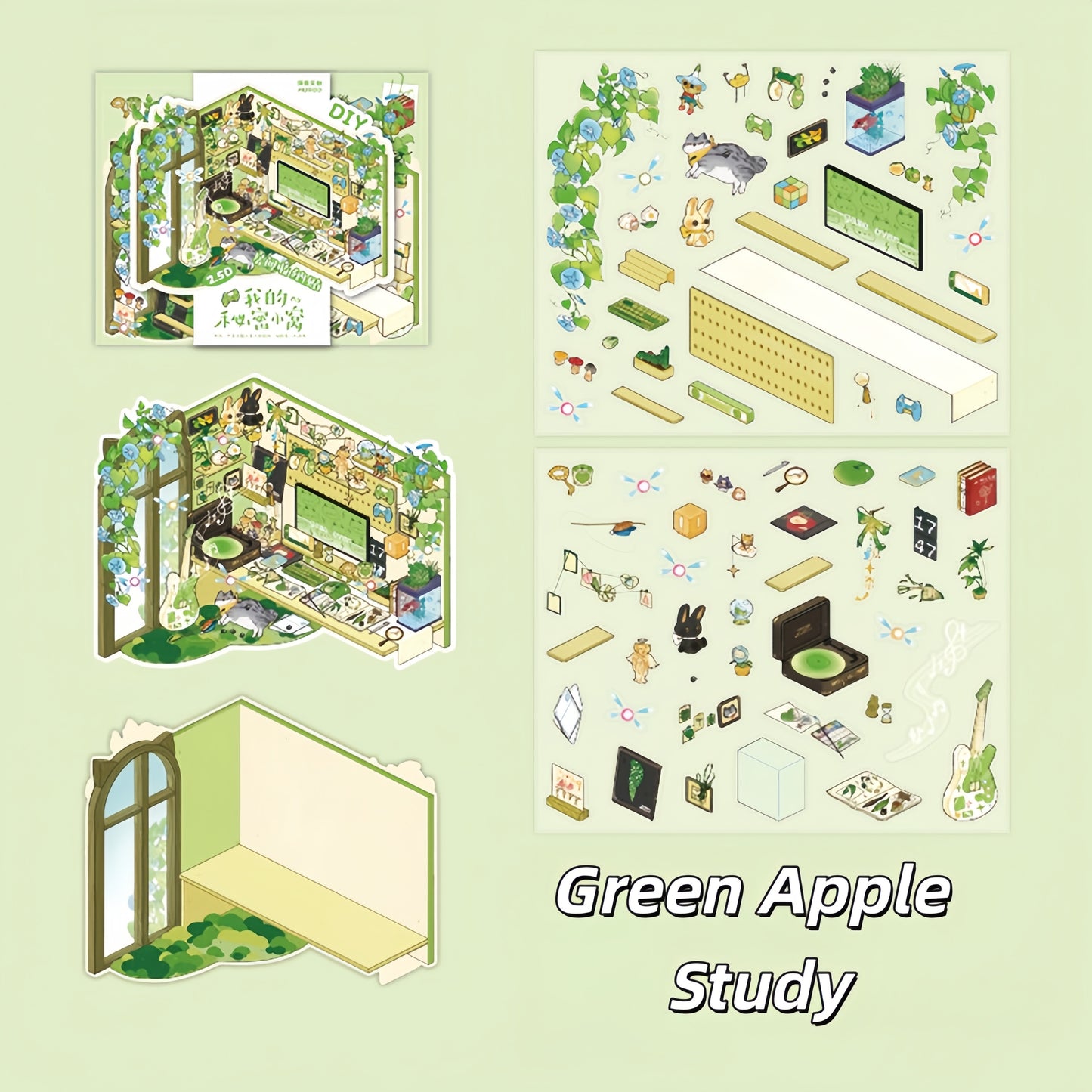 Dreamy Corners 3D Sticker | 4 Cute Miniature Scenes