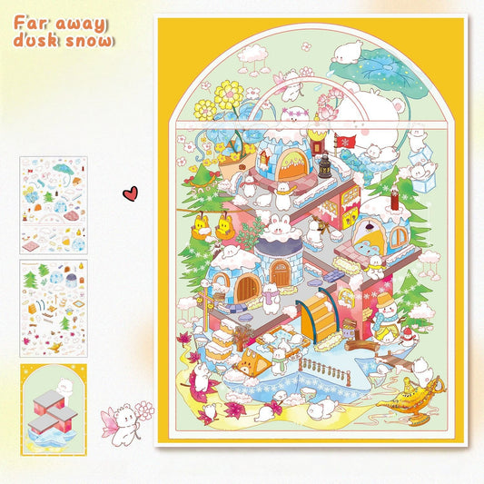 Enchanted Occasions 3D Sticker | 2 Cute Miniature Scenes