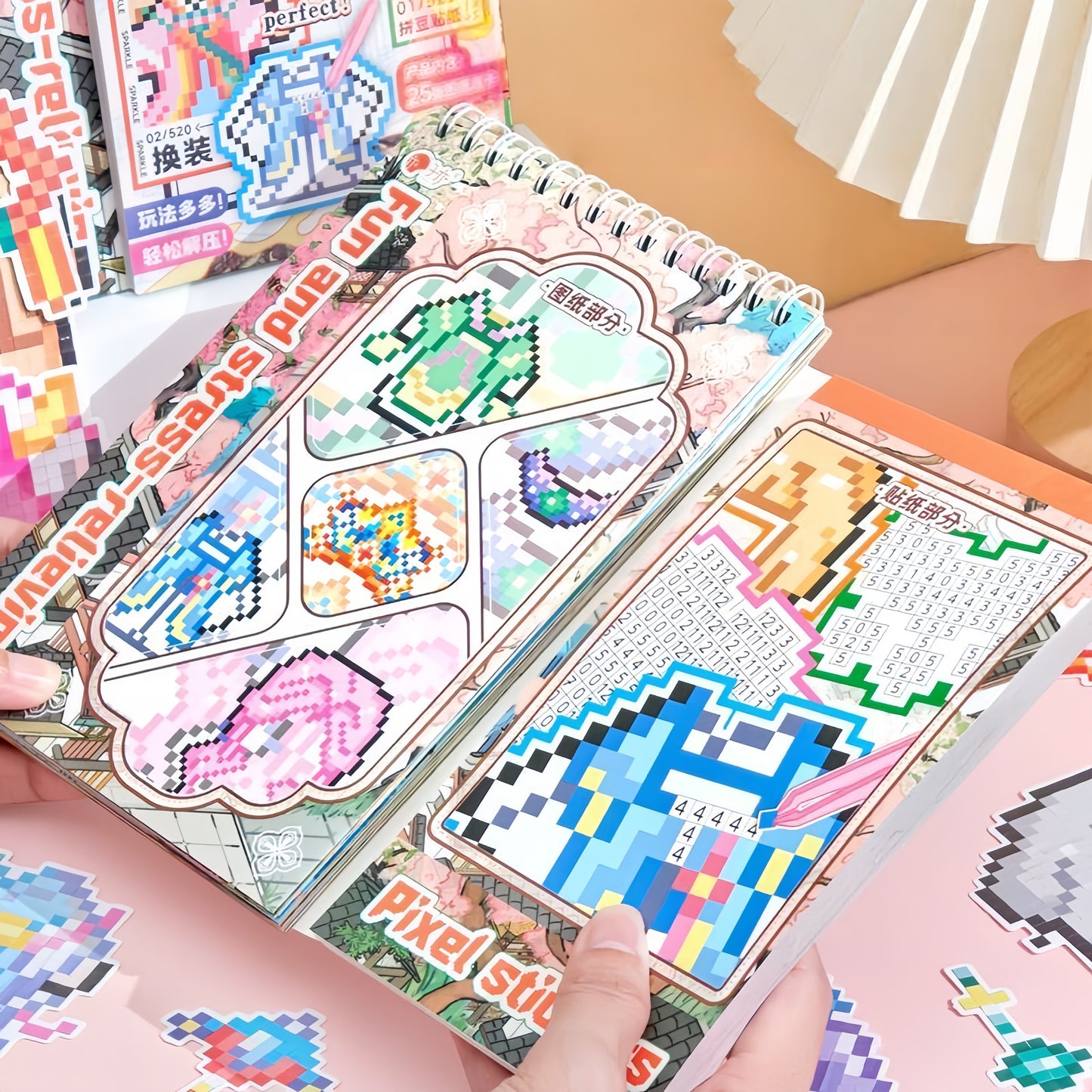 Pixel-Art Ancient Clothing 3D Sticker Book