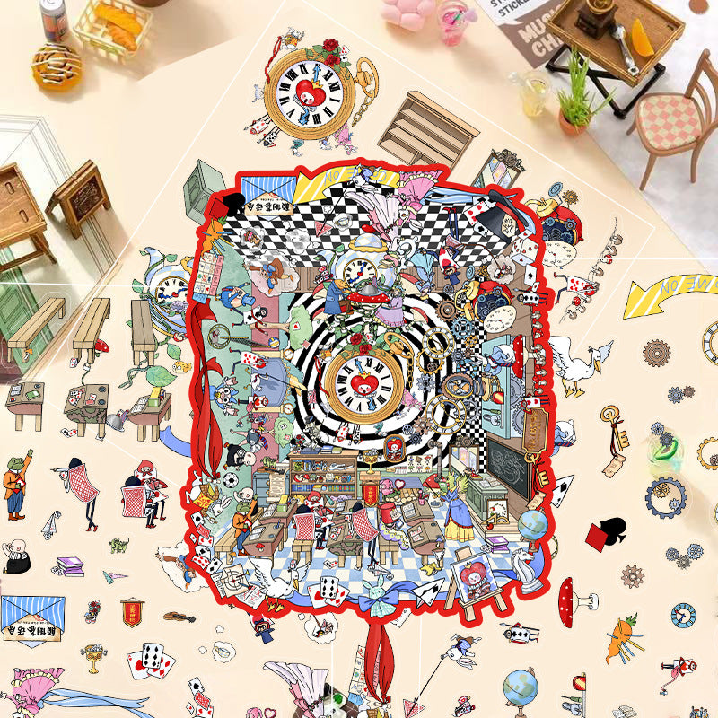 Whimsical Life 3D Sticker | 4 Cute Miniature Scenes