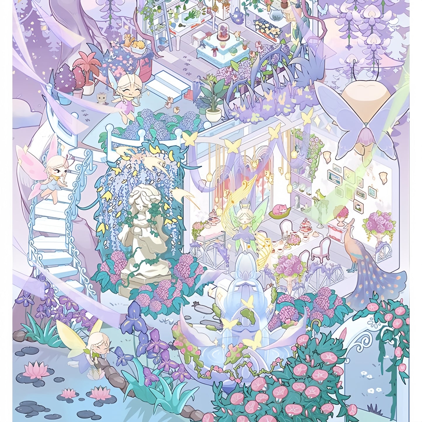 Clear Night Purple Garden 3D Sticker