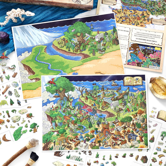 Realms of Wonder 3D Sticker | 2 Cute Miniature Scenes