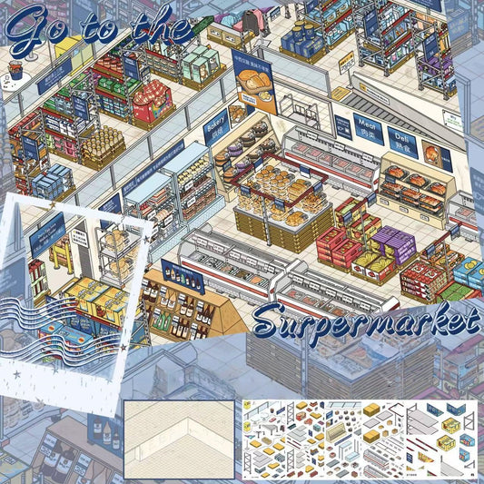 District Diaries 3D Sticker | 4 Cute Miniature Scenes