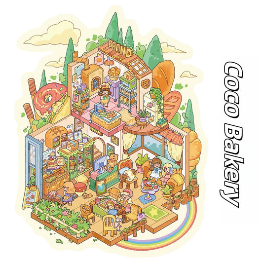 City of Spring Tales 3D Sticker | 4 Cute Miniature Scenes