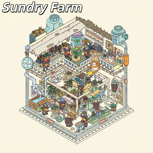 Wasteland Echoes 3D Sticker | 4 Cute Miniature Scenes