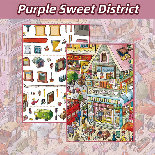 Purple Sweet District 3D Sticker