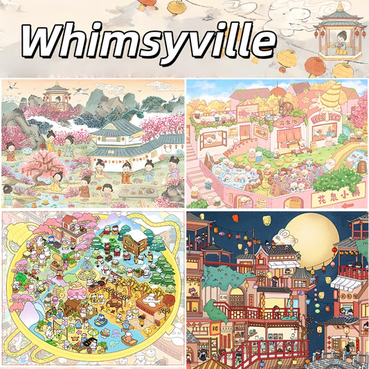 Whimsyville 3D Sticker | 4 Cute Miniature Scenes