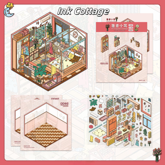 Children's Room 3D Sticker | 4 Cute Miniature Scenes