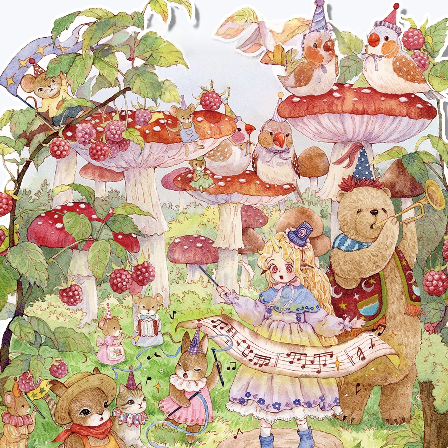 Watercolor Fairy Tale 3D Sticker | 3 Cute Miniature Scenes