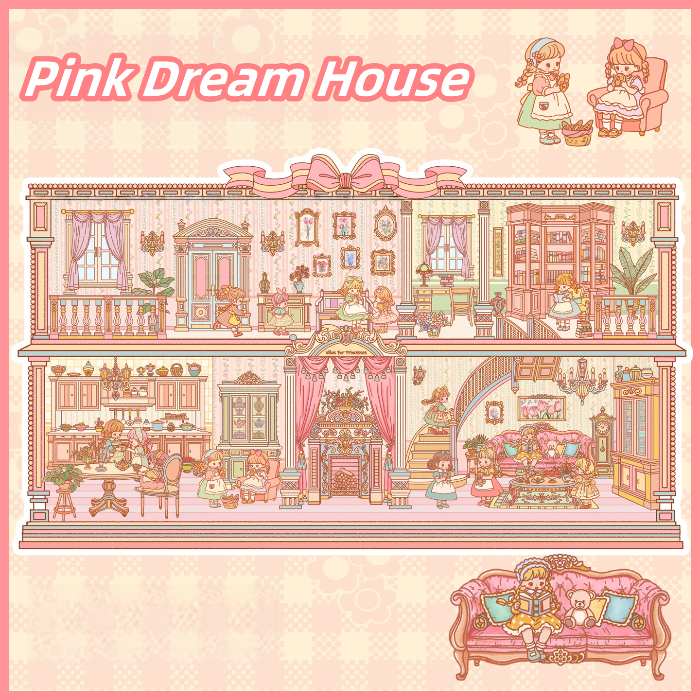Dream House 3D Sticker | 2 Cute Miniature Scenes