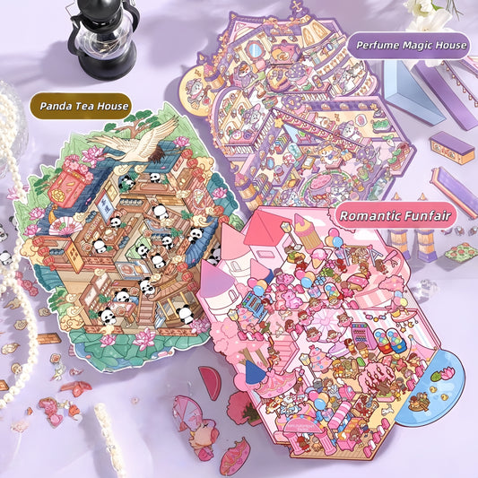 Whimsical Dreams Collection 3D Sticker | 3 Cute Miniature Scenes