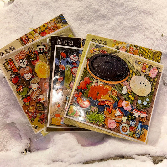 Japan Flavor 3D Sticker | 3 Cute Miniature Scenes