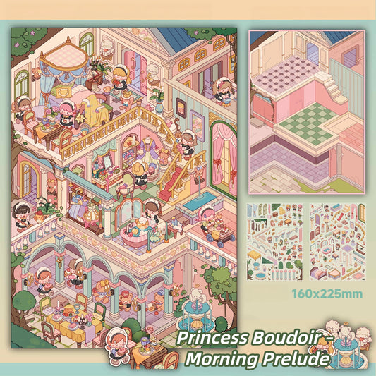 Echoes of Elegance 3D Sticker | 4 Cute Miniature Scenes
