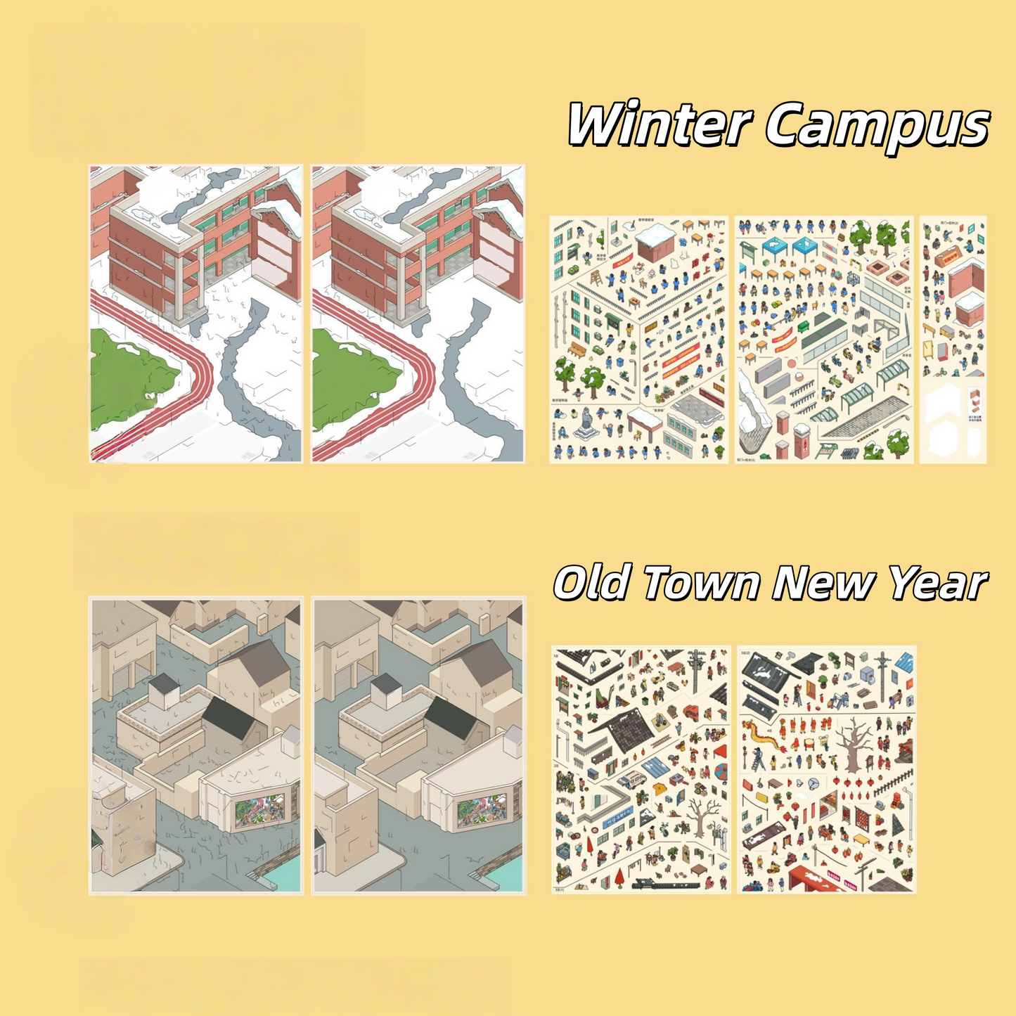 Winter Whispers 3D Sticker | 2 Cute Miniature Scenes