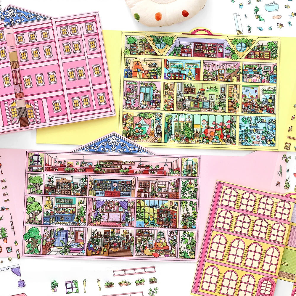 Simulation Management 3D Sticker | 2 Cute Miniature Scenes