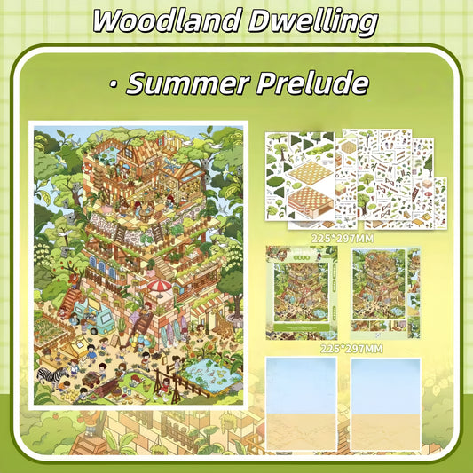 Summer Starts 3D Sticker | 2 Cute Miniature Scenes