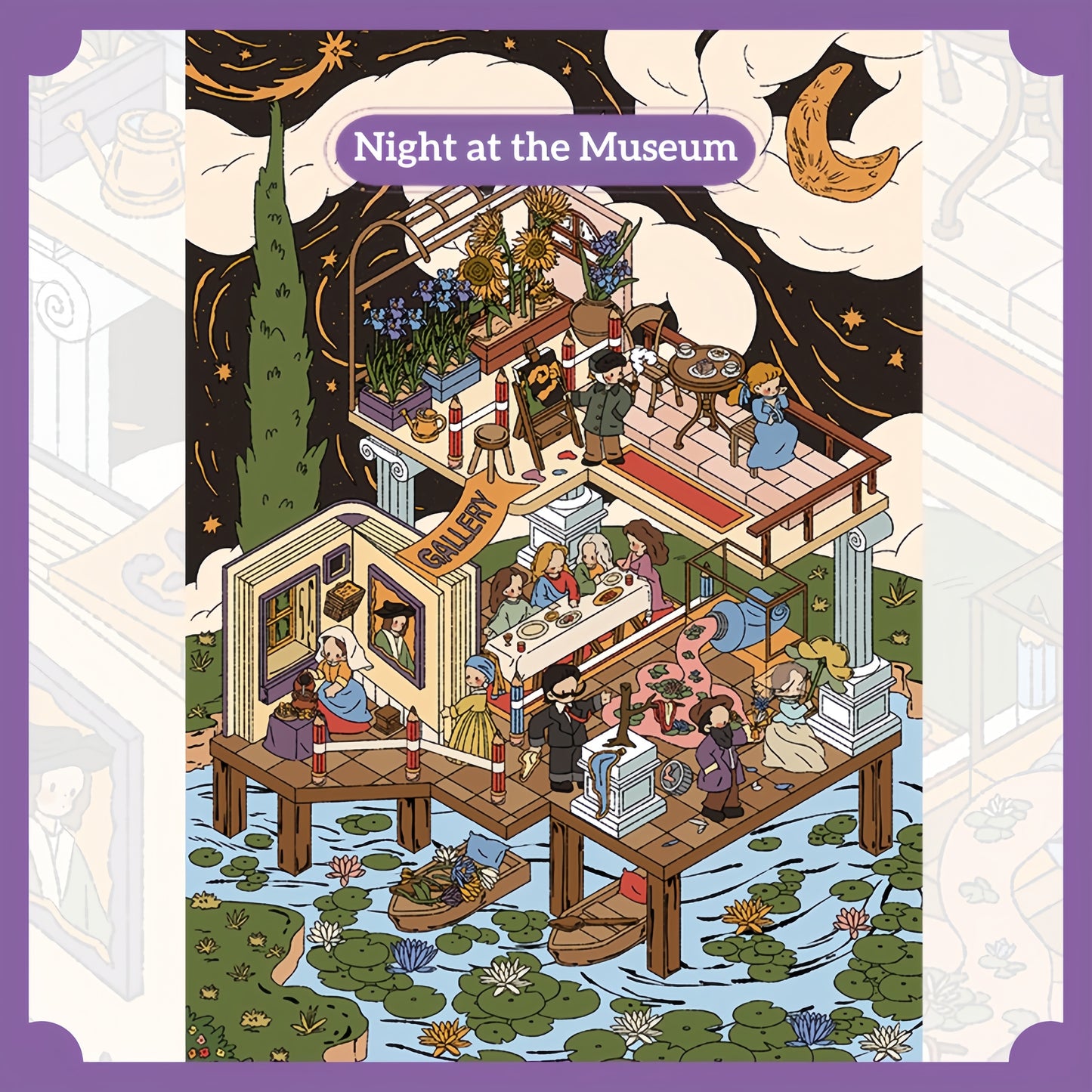 Creepy Storytime 3D Sticker | 4 Cute Miniature Scenes