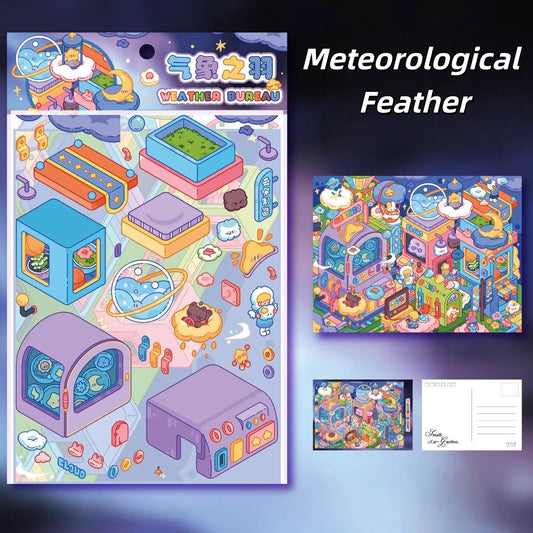 Dreamscape 3D Sticker | 4 Cute Miniature Scenes