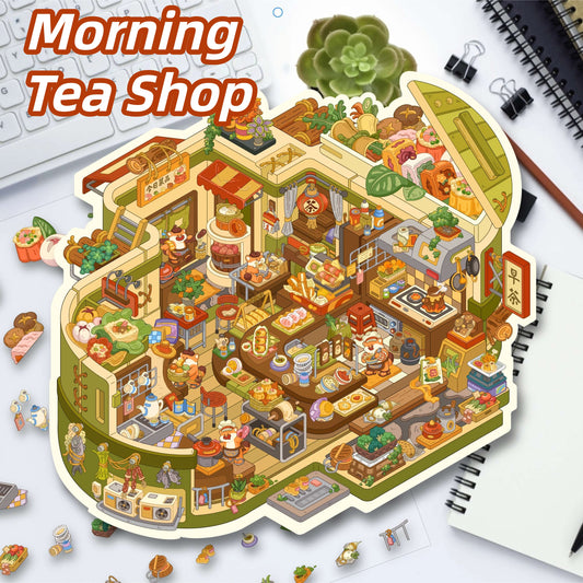 Squirrel‘s Little Shop 3D Sticker | 4 Cute Miniature Scenes
