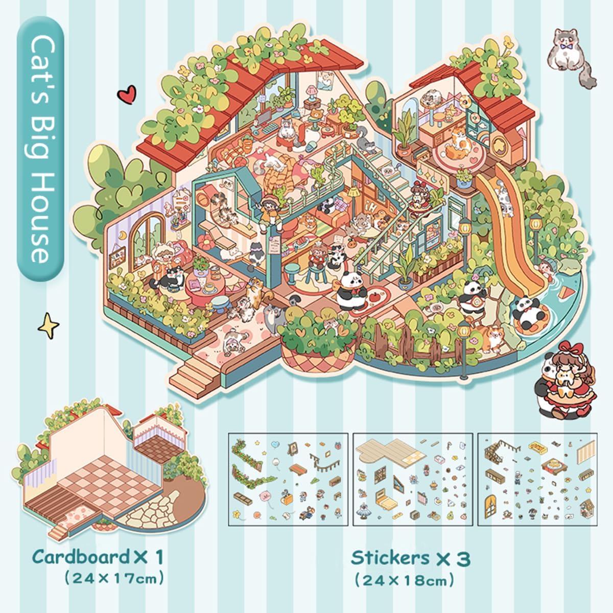 Dream House 3D Sticker | 2 Cute Miniature Scenes