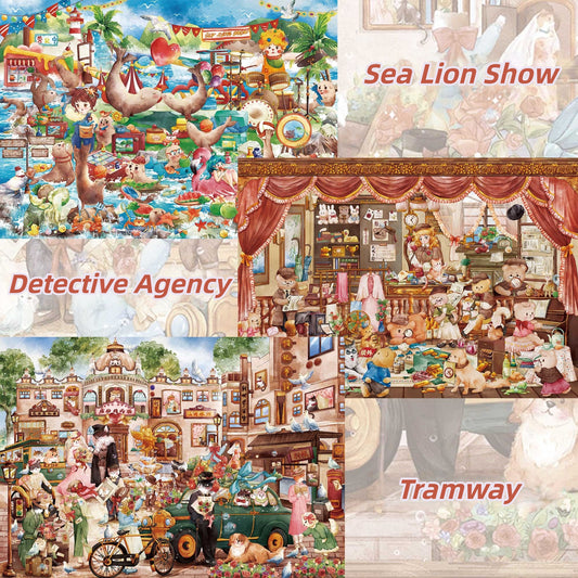 Oil Painting 3D Sticker | 3 Cute Miniature Scenes