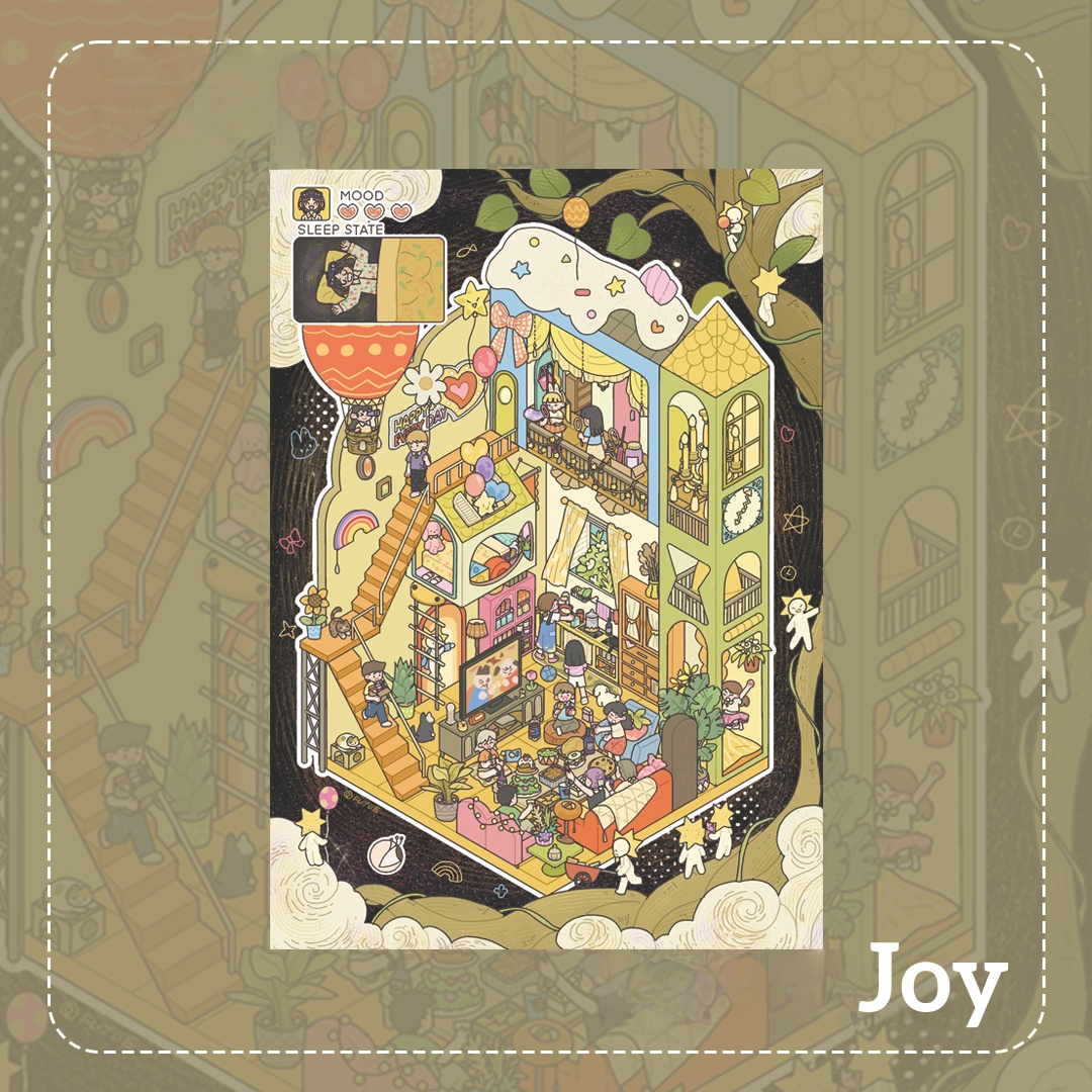 Dream Quartet 3D Sticker | 4 Cute Miniature Scenes