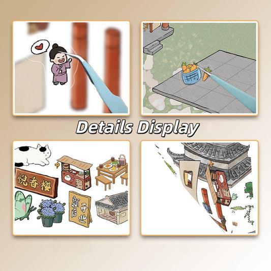 A Joyful Excursion through the Market Streets 3D Sticker