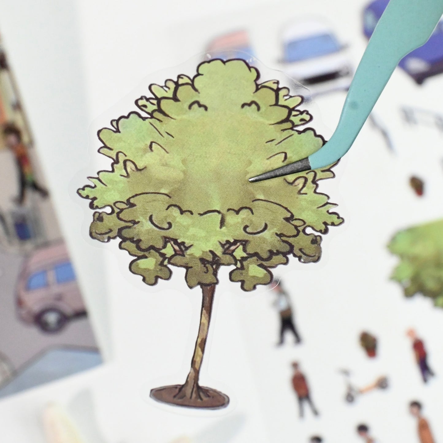 Street Scenes 3D Sticker | 4 Cute Miniature Scenes