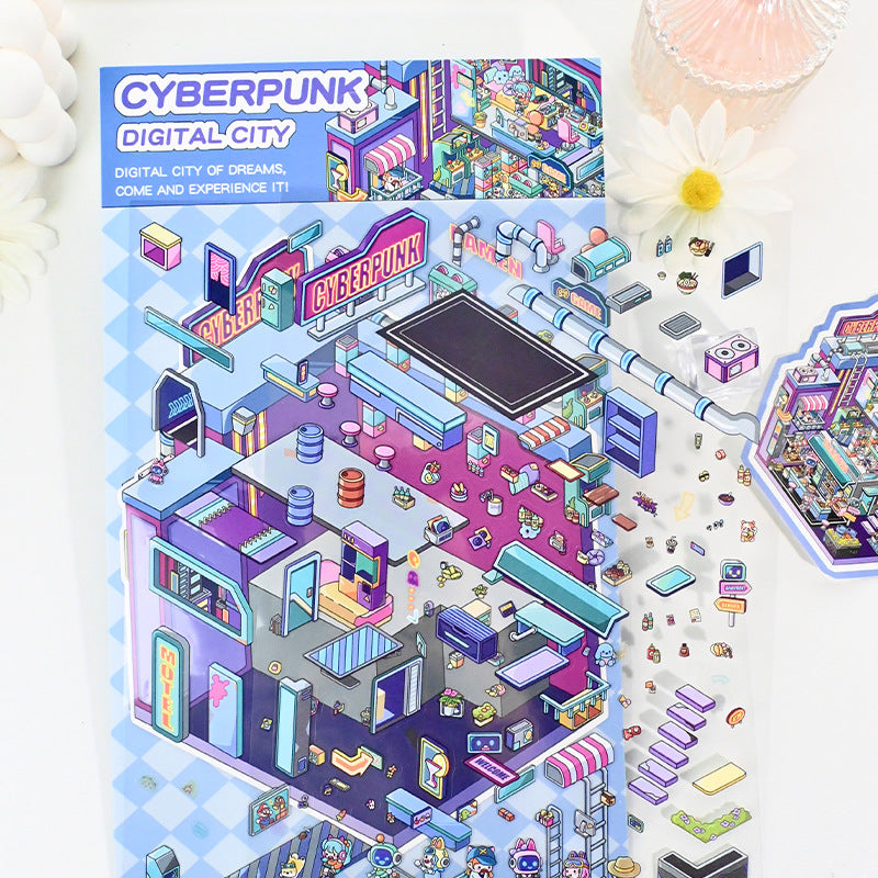 Halloween House 3D Sticker | 2 Cute Miniature Scenes