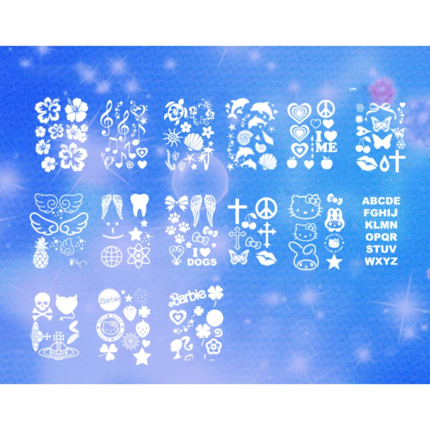 Glitterwave Dream Temporary Tattoo - Glitter & Tool Included