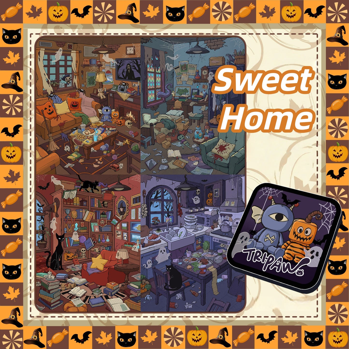 Sweet Home & Natural Elements 3D Sticker | 8 Cute Miniature Scenes