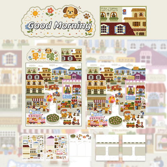 A Dog‘s Day Out 3D Sticker | 4 Cute Miniature Scenes