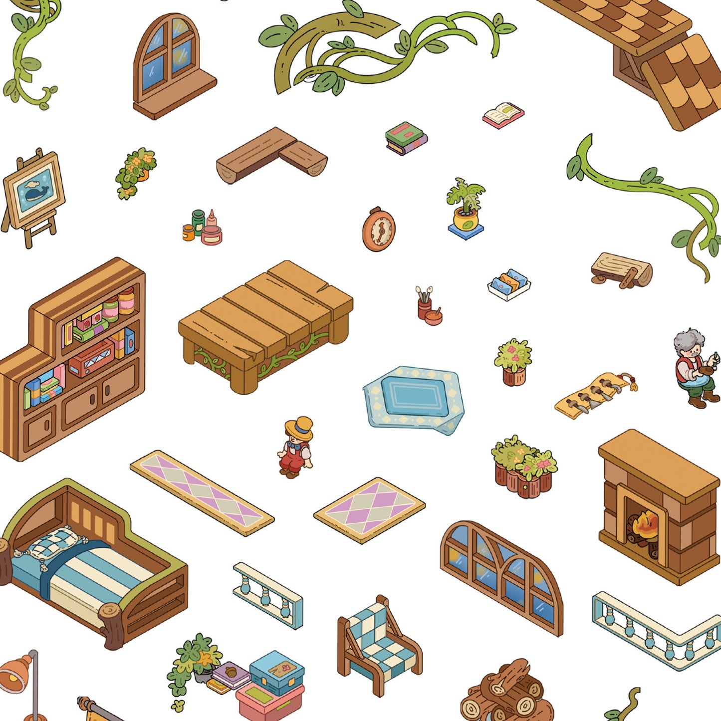 Fairyland 3D Sticker | 4 Cute Miniature Scenes