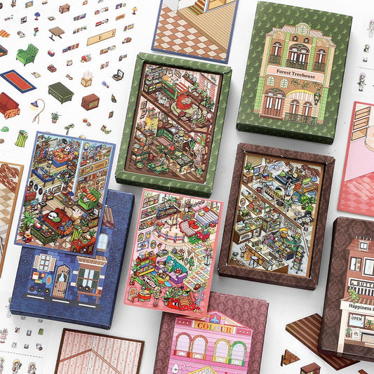 Lilliputian Series 3D Sticker | 4 Cute Miniature Scenes
