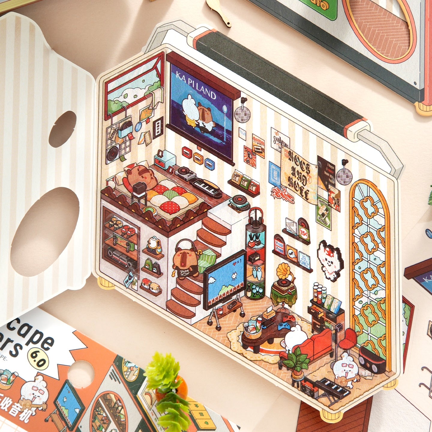 Tiny Box 3D Sticker | 4 Cute Miniature Scenes