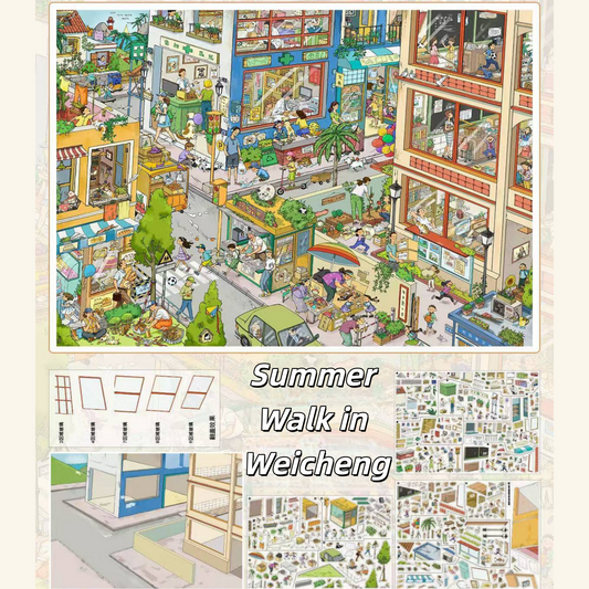 Stories in Small Town 3D Sticker | 2 Cute Miniature Scenes
