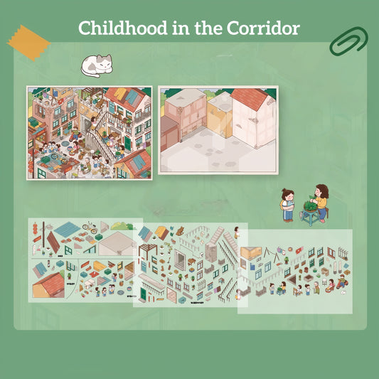 Whimsical Life 3D Sticker | 4 Cute Miniature Scenes