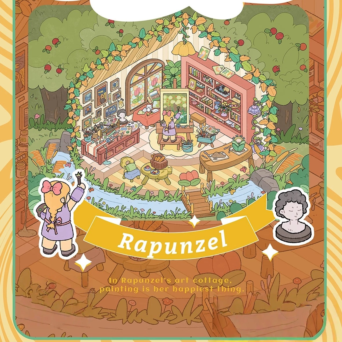 Reversed Fairy Tale 3D Sticker | 4 Cute Miniature Scenes