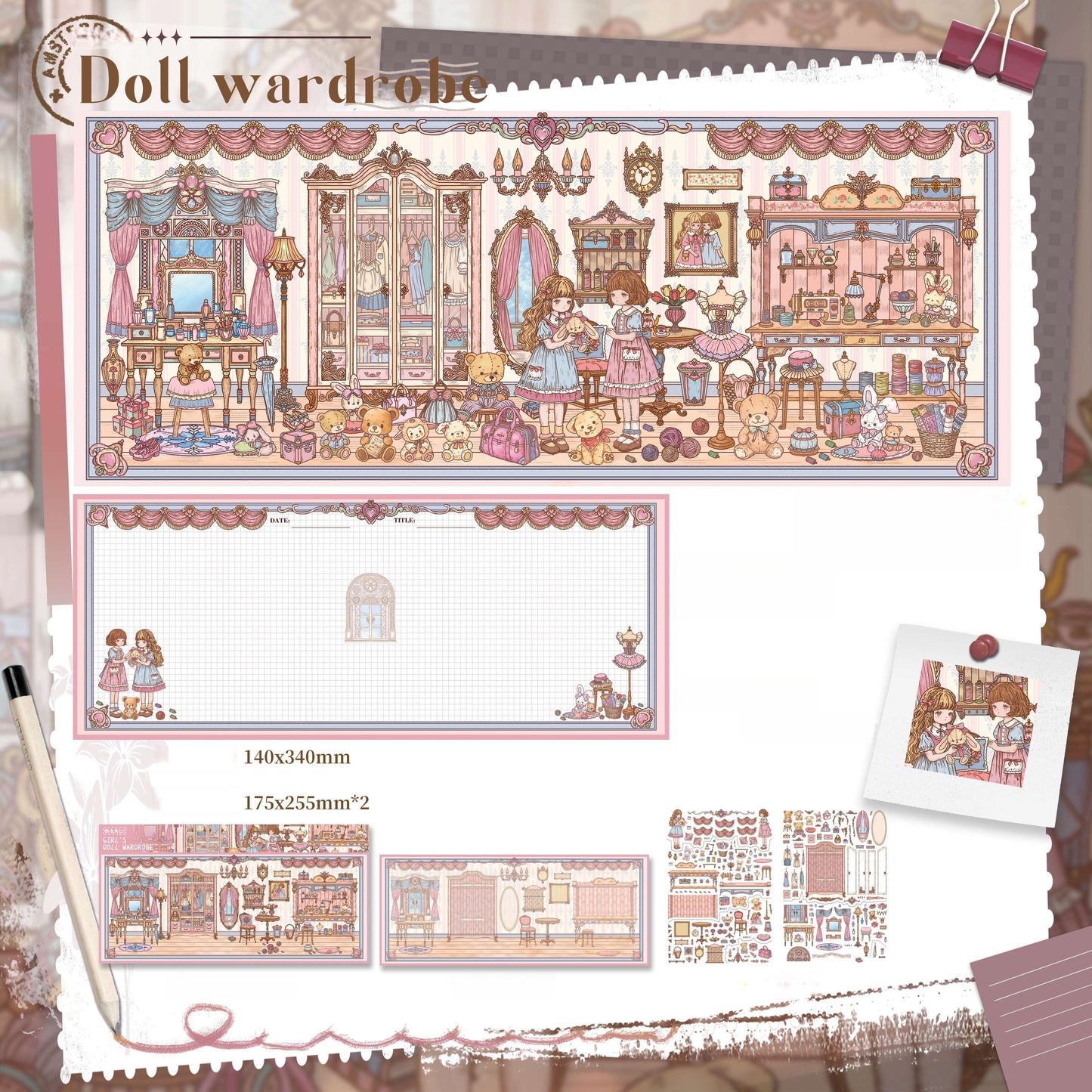 Girl's Daily Life 3D Sticker | 2 Cute Miniature Scenes