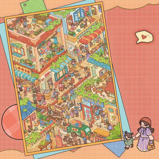 Streets of Flavor 3D Sticker | 5 Cute Miniature Scenes