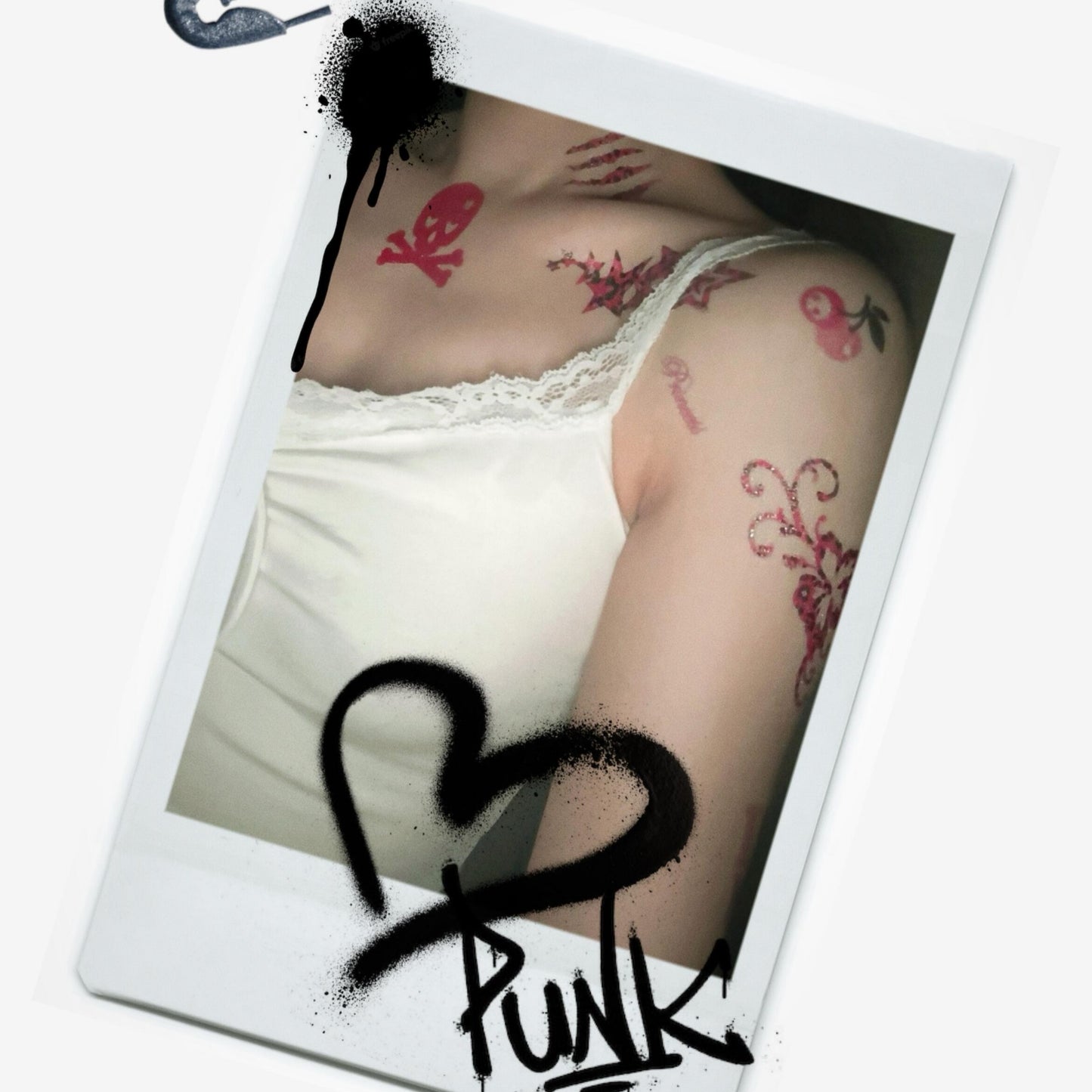 Hibiscus Glitter Temporary Tattoo