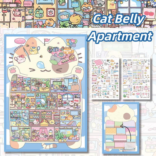 Dream Home 3D Sticker | 4 Cute Miniature Scenes