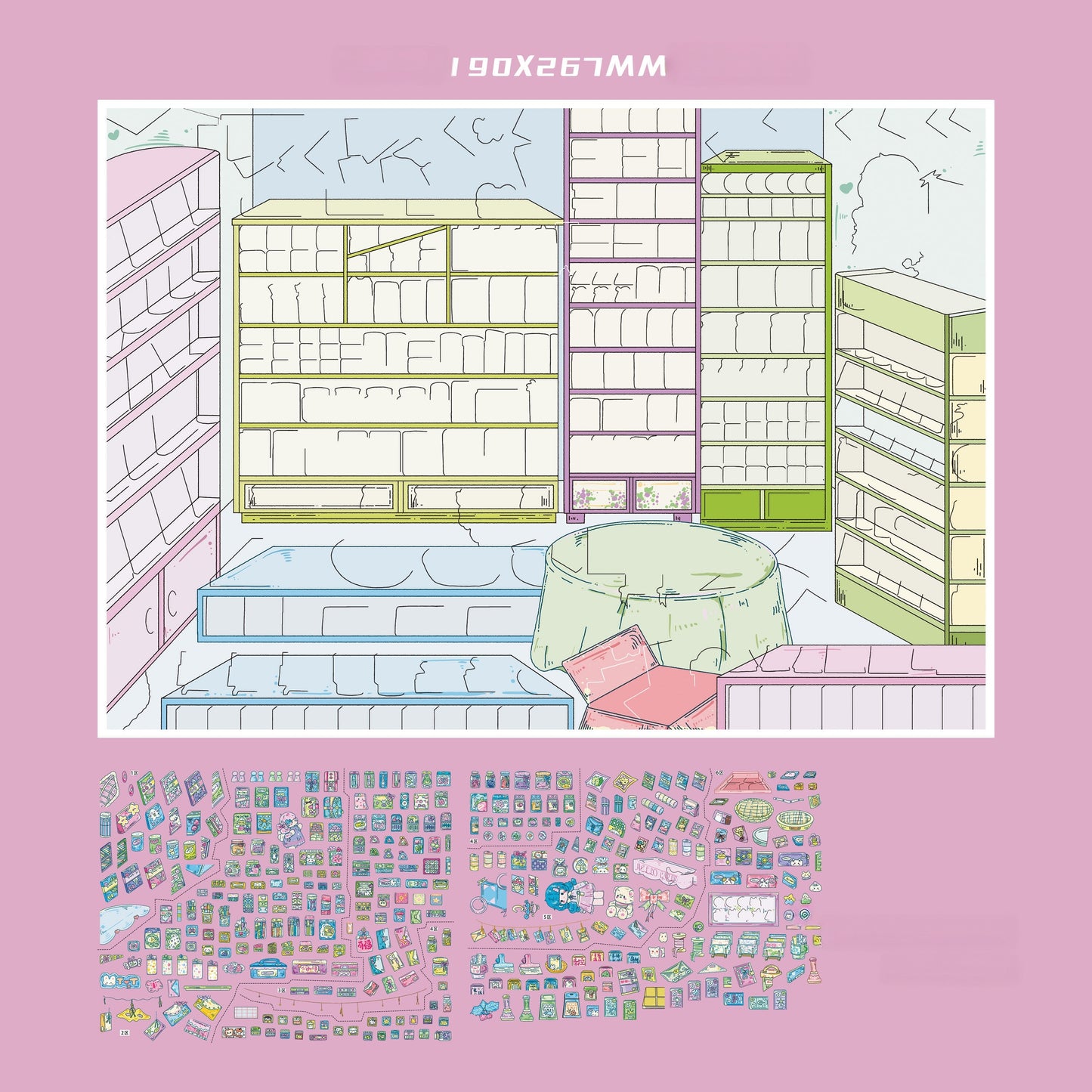 Warm Shop 3D Sticker | 2 Cute Miniature Scenes