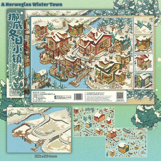 Small Town, Small Moment 3D Sticker | 4 Cute Miniature Scenes