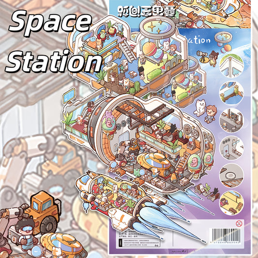 Fantasy Little Rooms 3D Sticker | 5 Cute Miniature Scenes