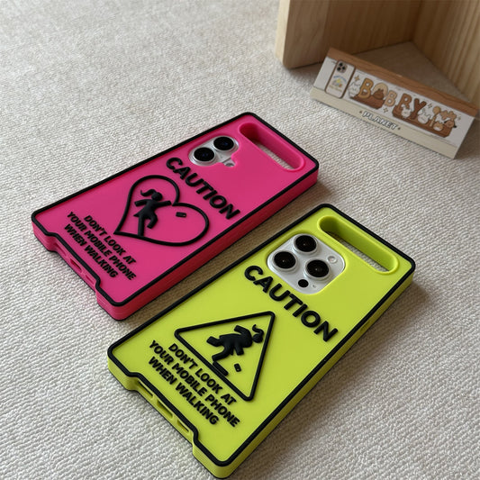 Funny Warning Sign Silicone Phone Case