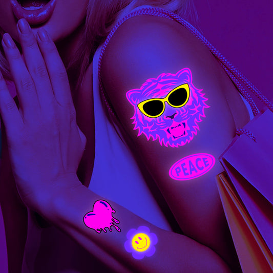 Night Pop UV Reactive Temporary Tattoo