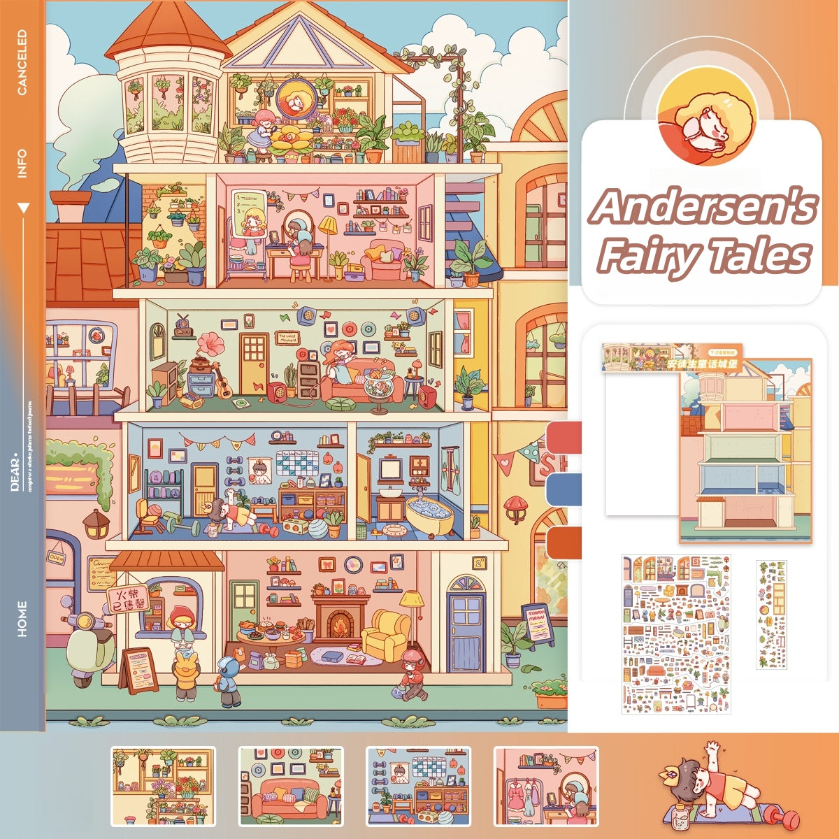 Paperfairy Tale 3D Sticker | 4 Cute Miniature Scenes